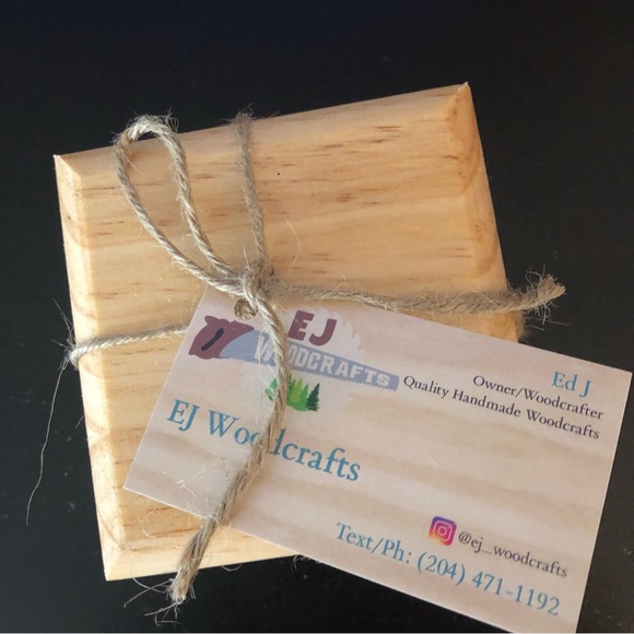 Handmade 4 wooden coasters - Picture 4 of 6